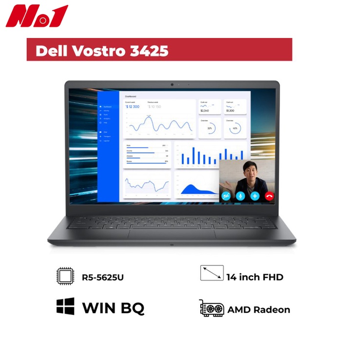[Mới 100%] Dell Vostro 3425 (Ryzen 5 5625U, Ram 8GB, SSD 256GB, 14.0 inch FHD)