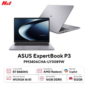 [Mới 100%] Laptop Asus ExpertBook P3 PM3406CHA-LY0089W (Ryzen 7 8840HS, Radeon 780M, 16GB, 512GB, 14.0inch WUXGA, Win11)