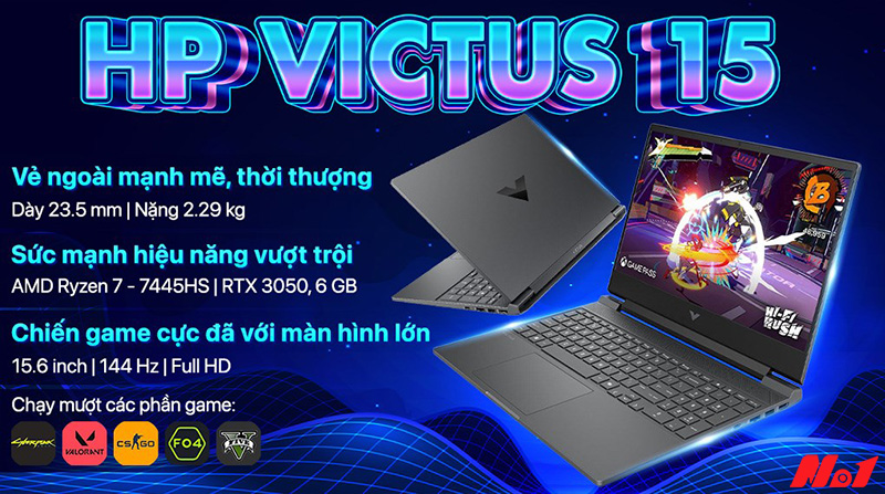 HP Gaming Victus 15-fb3116AX BX8U4PA: Thiết kế thanh lịch, không quá hầm hố