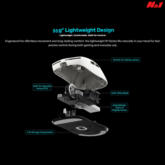 ATK VXE Dragonfly R1 S: Trọng lượng siêu nhẹ 55g, Cảm biến Xhero AI bứt phá