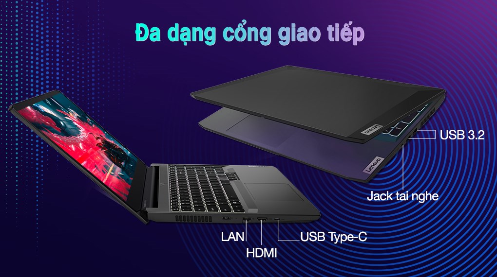 Lenovo Ideapad Gaming 3 cổng kết nối