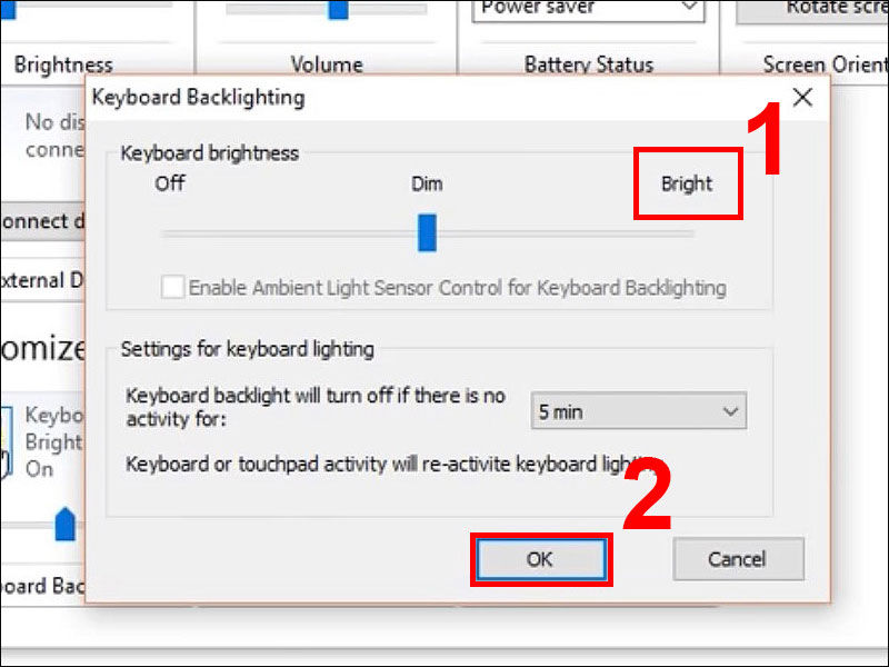 Bật, tắt đèn bàn phím bằng Control Panel h4